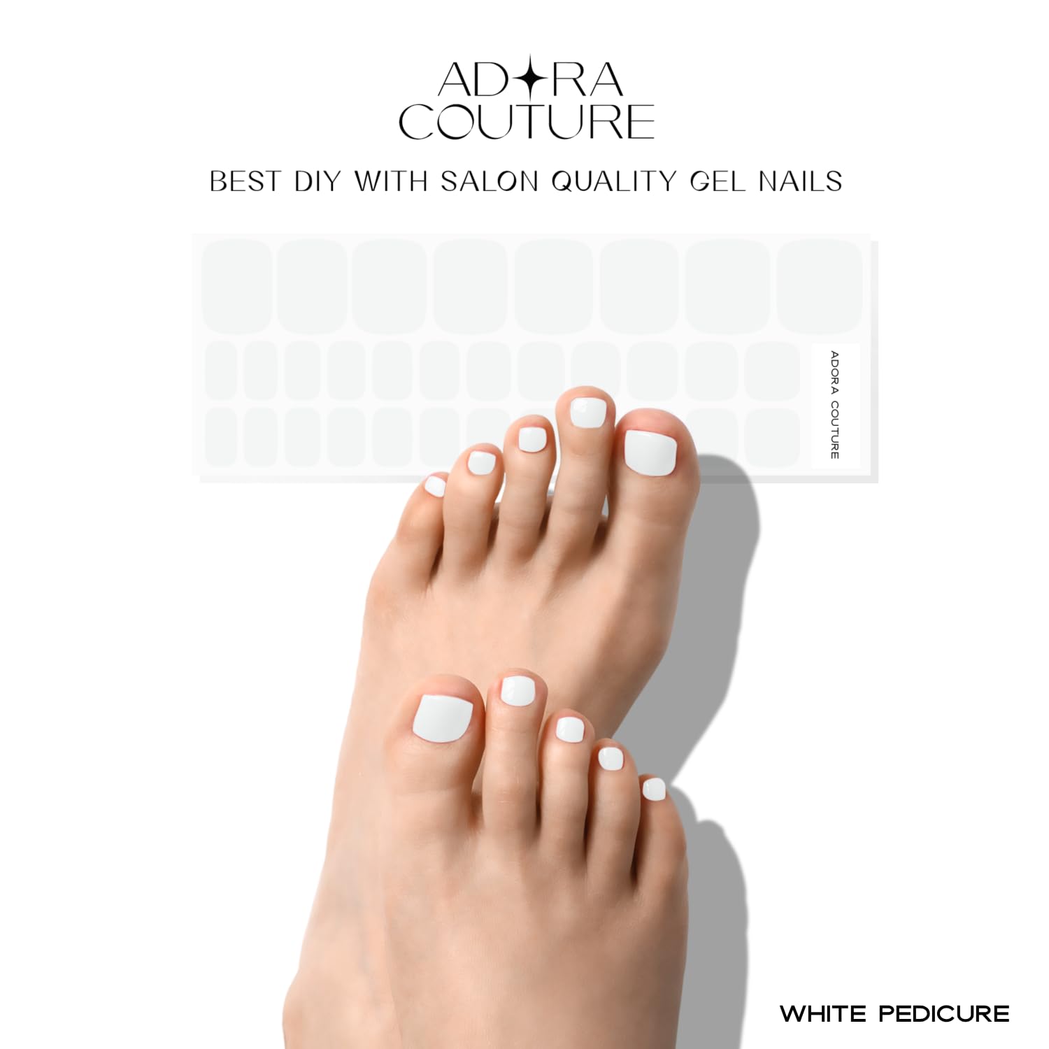 White Pedicure Gel Nail Strips