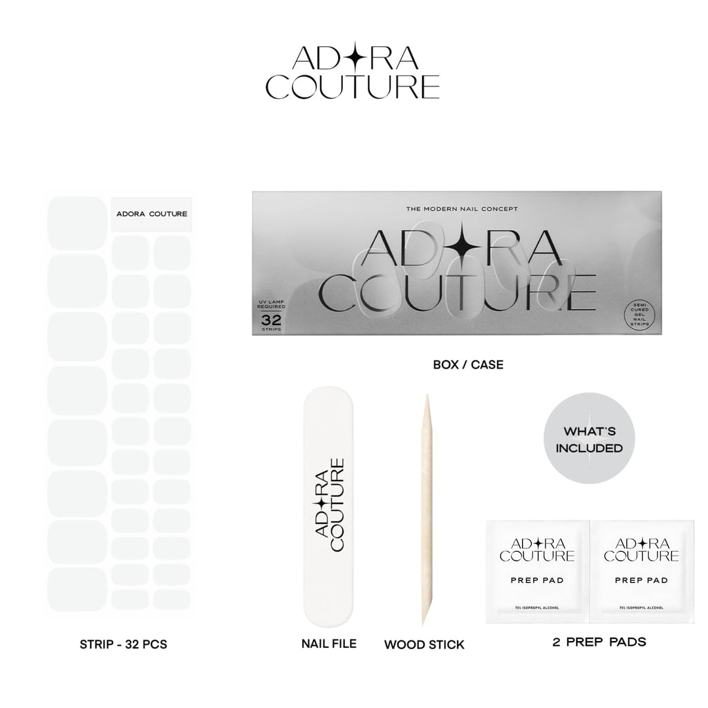 White Pedicure Gel Nail Strips