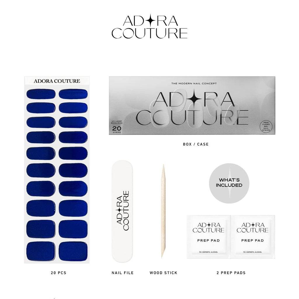 Aurora Sapphire Semi-Cured Gel Nail Set