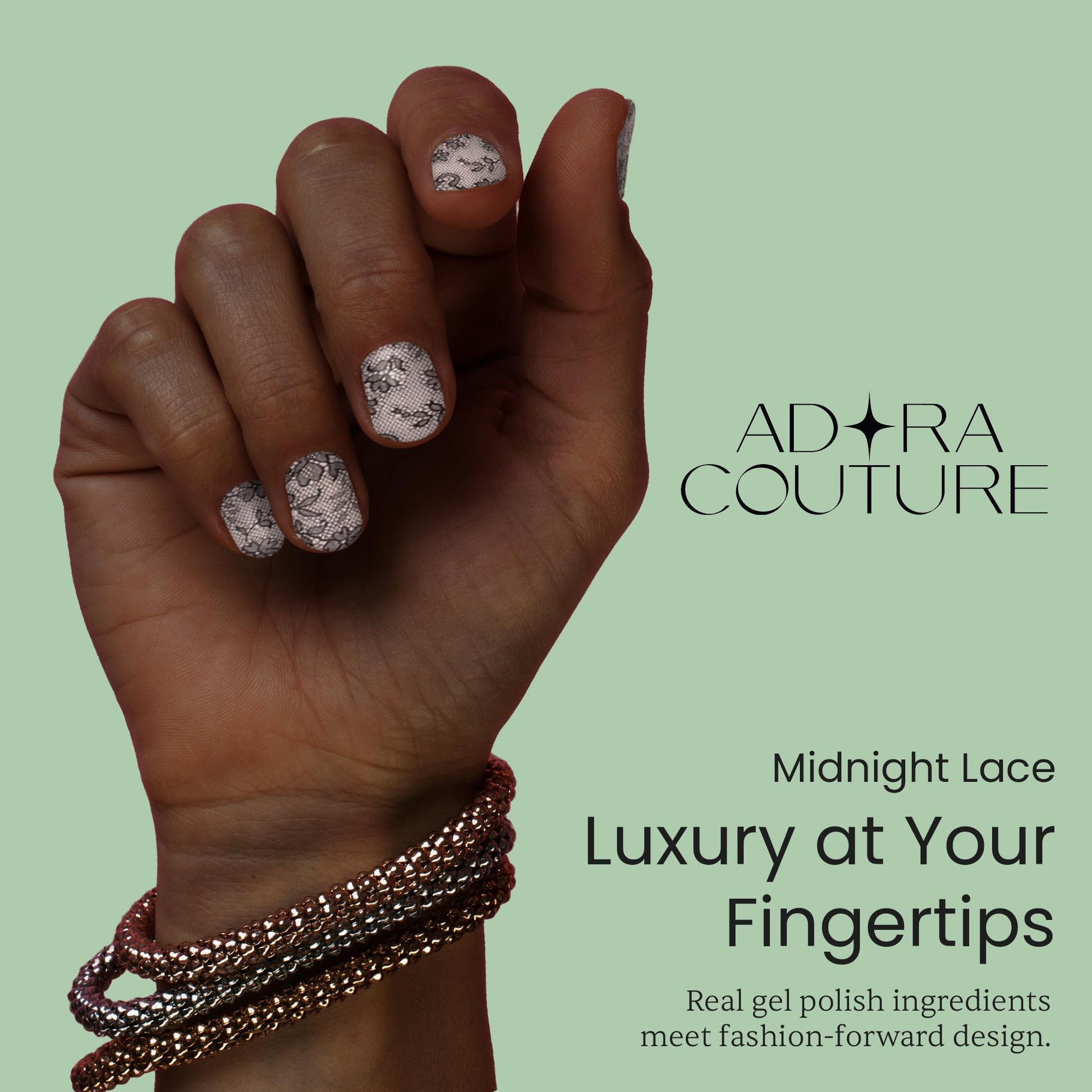 Midnight Lace Semi-Cured Gel Nail Set